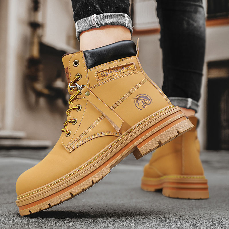 Bumblebee Herren Velvet Warm Martin Boo Herren Winter Elevated British High Assist Work Wear Boo Vielseitiges Leder_voghion.com