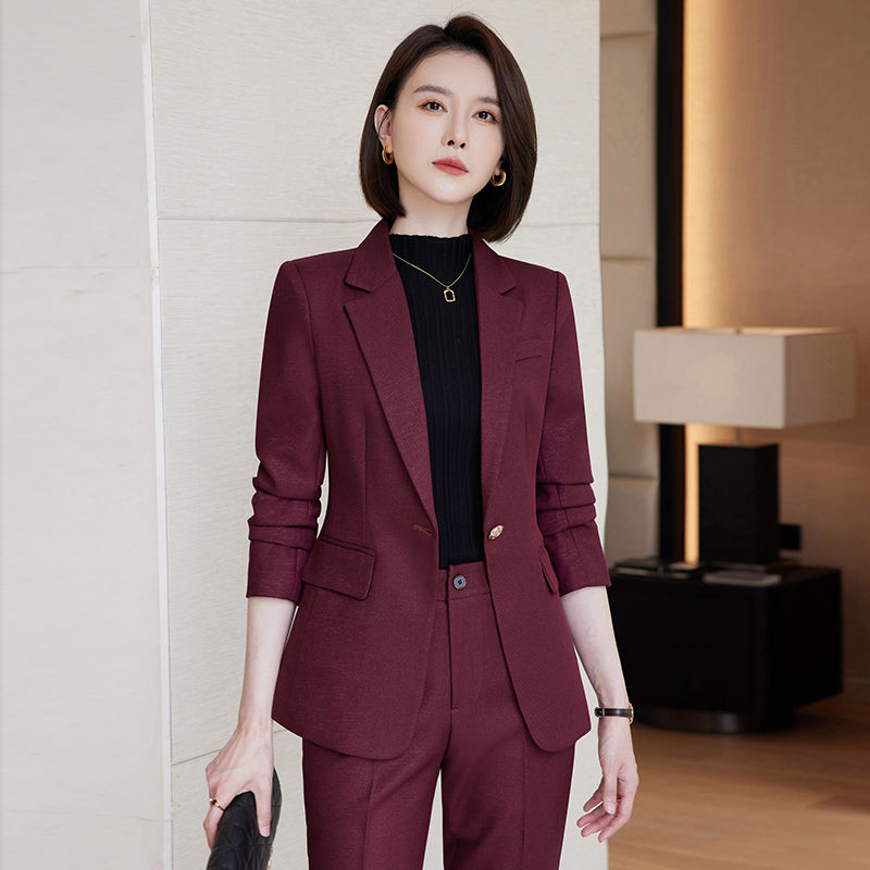 高端職業裝西裝套裝女秋冬幹練氣質女裝公務員面試正裝西服工作服