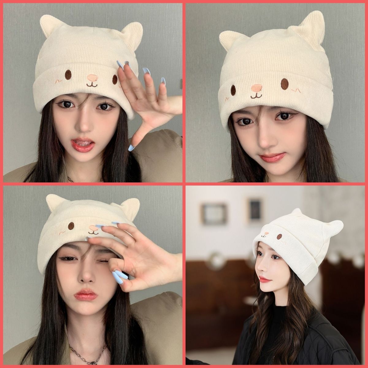 Warm confinement hat, postpartum spring and autumn hat, cute maternity hat for women, mother discharged from hospital, going out in winter, autumn and winter