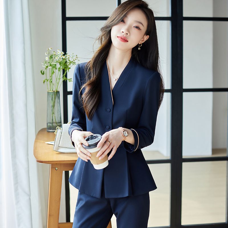 Professional suit for women, spring and autumn front desk beauty salon work clothes, temperament goddess style commuting, small person, small suit jacket