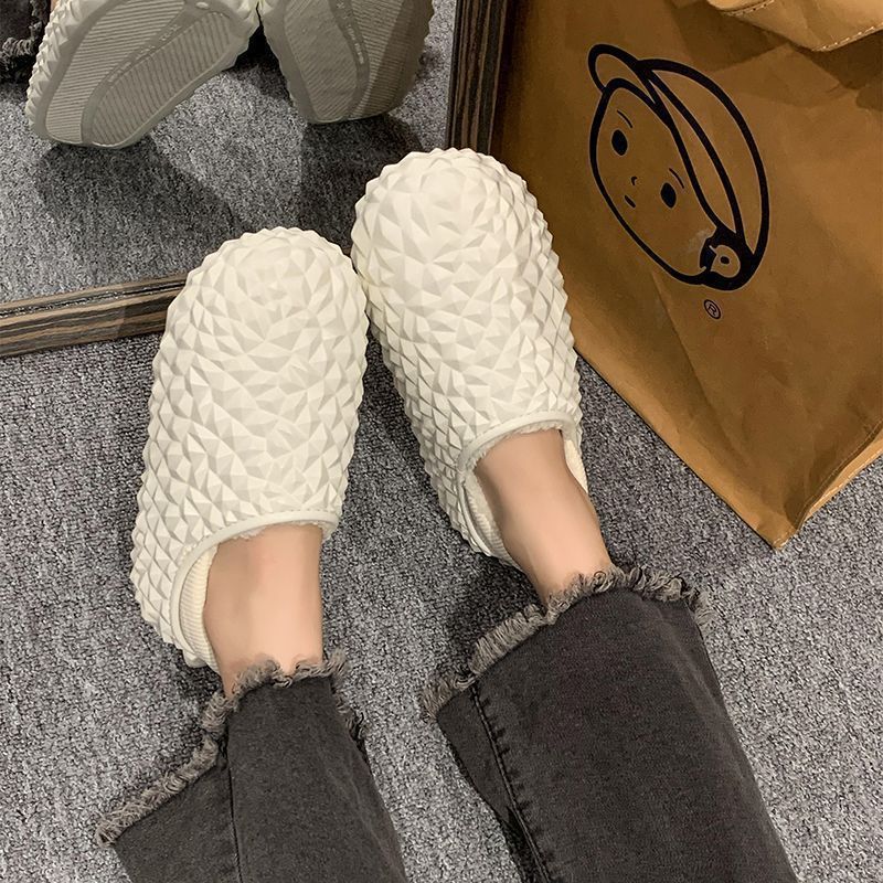 Durian waterproof cotton slippers for women autumn and winter dormitory indoor non-slip confinement shoes thickened heels warm winter cotton shoes