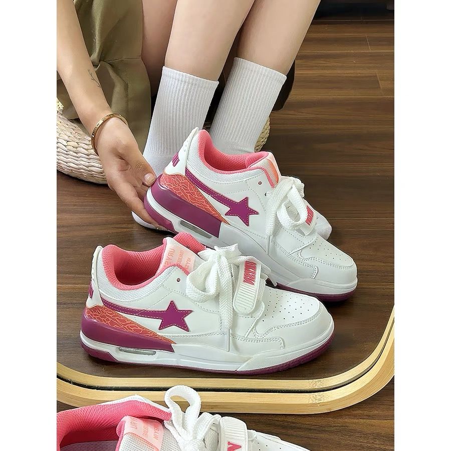 易少年港風小眾輕便設計感氣墊板鞋女ins百搭休閒學生小白鞋男女