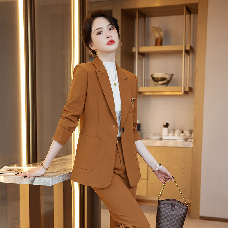 西裝套裝女職業工作服秋冬2023新款氣質高級感修身西服兩件套正裝