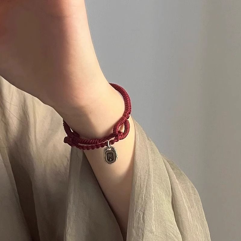 扎基拉姆藏式紅繩手鍊輕奢小眾編織精緻手繩女生手串幸運手飾情侶