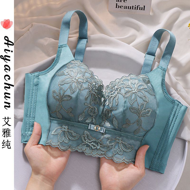 Beauty salon adjustable underwear for women with small breasts, push-up and heightening, side-retracting, correction and expansion, embroidered bra without steel rings