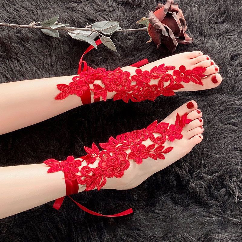 Sexy lace anklets for women, black silk laces, hollow socks, beautiful legs, accessories, versatile in photo artifacts, lace anklets