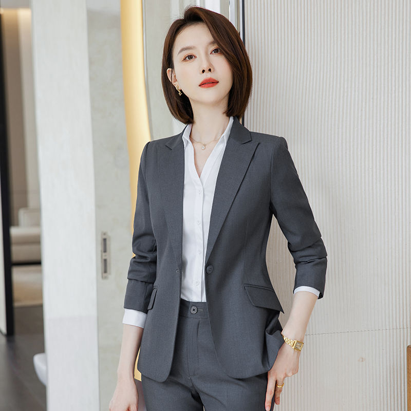 職業裝西裝套裝女秋冬新款公務員面試正裝氣質高端酒店經理工作服