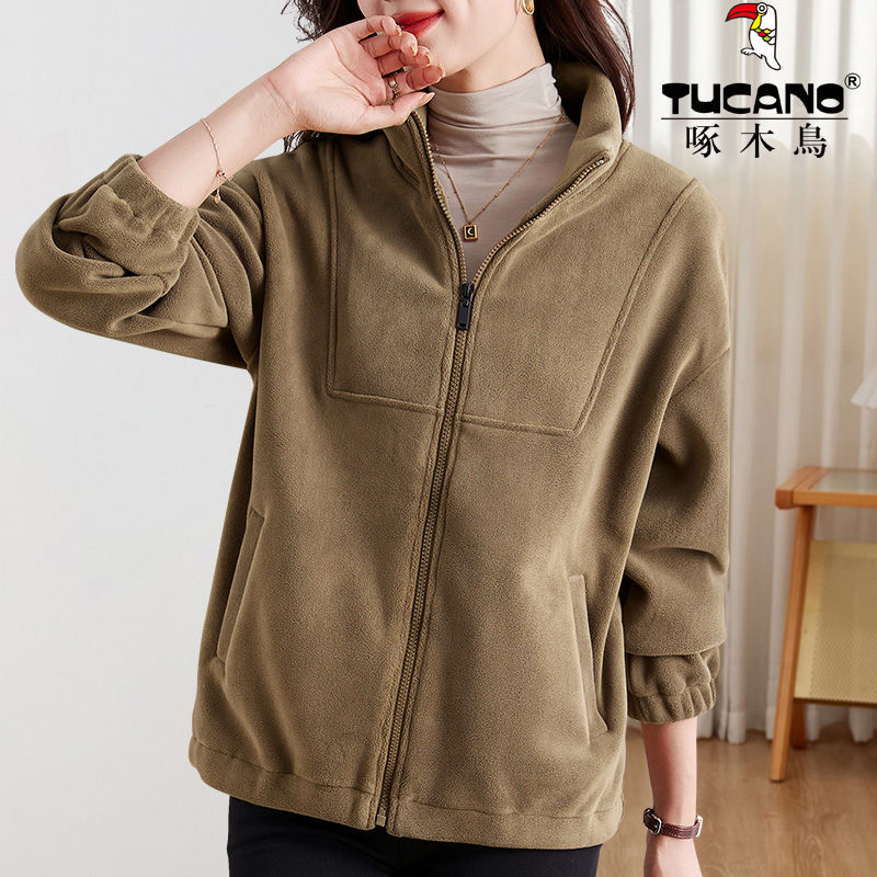 Autumn and winter velvet thickened zipper cardigan jacket for women 2023 new winter warm sweatshirt women's top