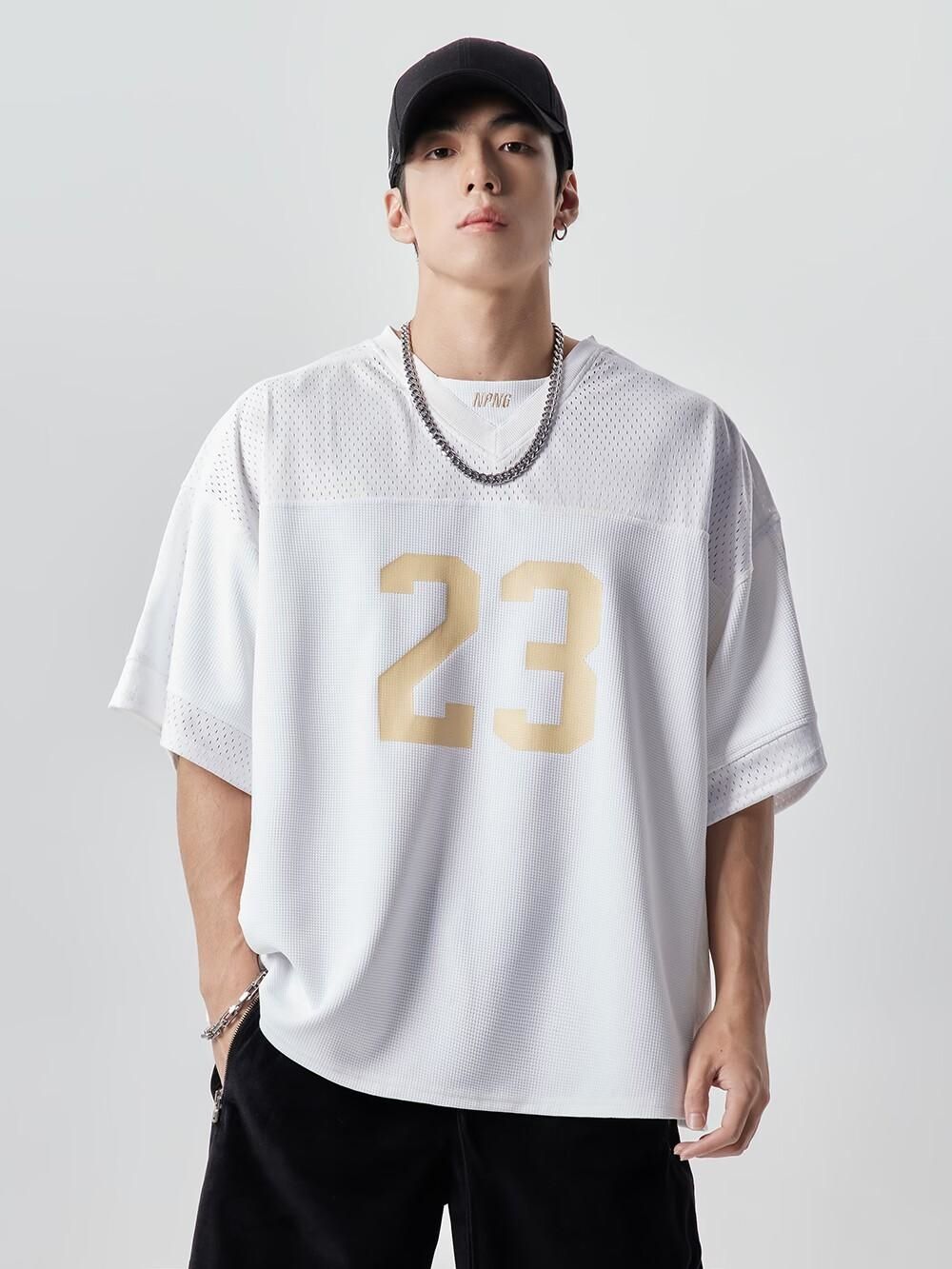 Abbigliamento da uomo American Sports T-shirt a maniche corte ad asciugatura rapida da uomo, estate, maglia larga, basket, fitness, allenamento, abbigliamento_voghion.com