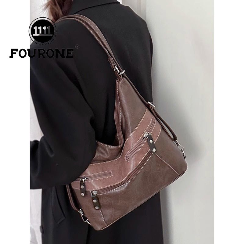 Large-capacity commuter bag women's new retro fashion shoulder bag Korean casual backpack