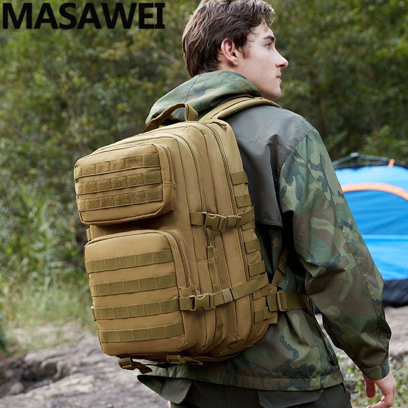 MASAWEI 背包男户外多功能耐磨双肩包大容量出差旅行登山包组合包