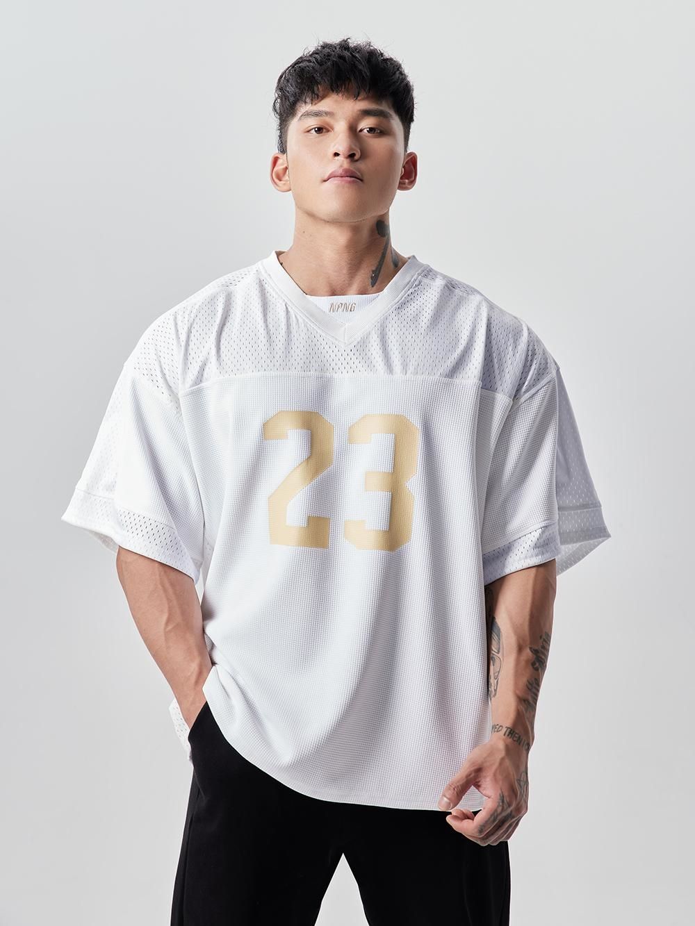 Abbigliamento da uomo American Sports T-shirt a maniche corte ad asciugatura rapida da uomo, estate, maglia larga, basket, fitness, allenamento, abbigliamento_voghion.com