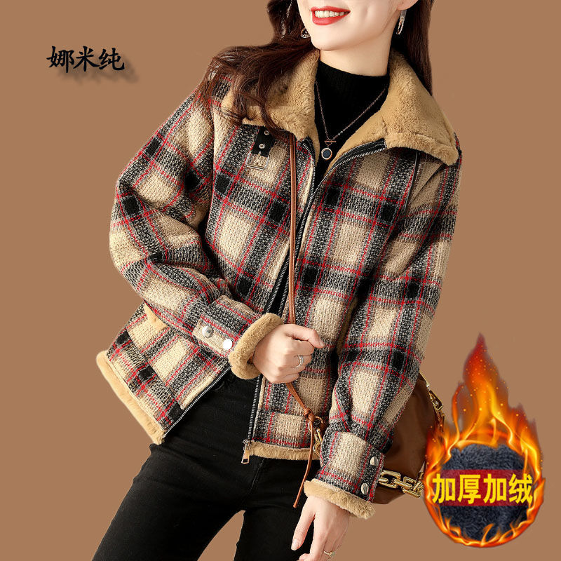 时尚气质减龄小个子显高保暖外套女装韩版冬季新款加绒加厚短外套