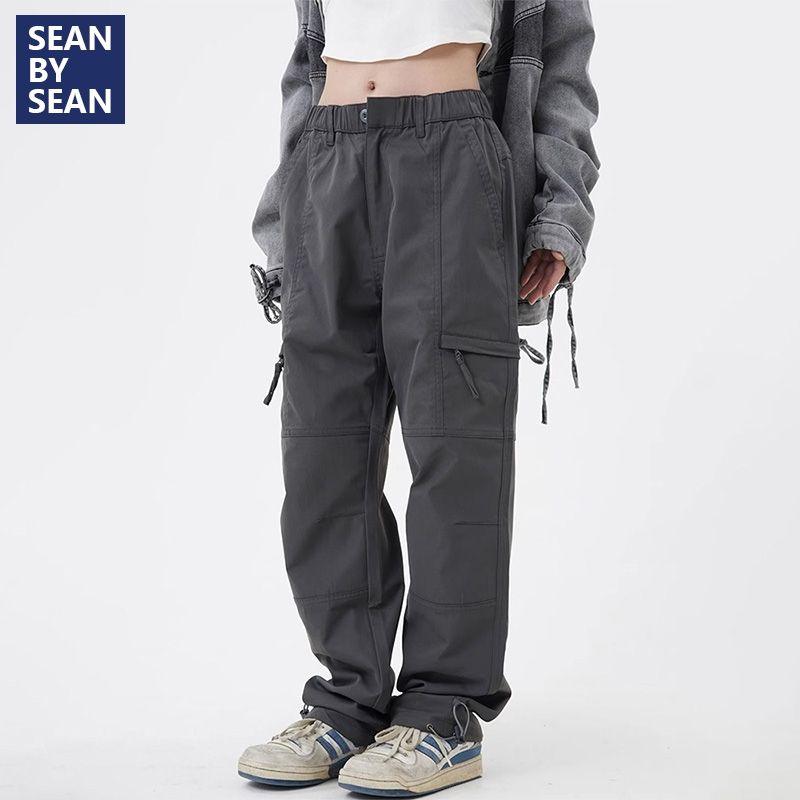SEANBYSEAN美式高街衝鋒褲子男秋季新款防風防水直筒休閒運動褲潮
