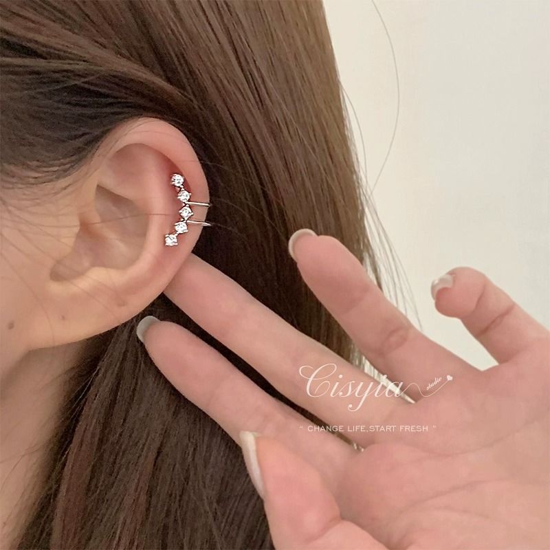 耳骨夾耳夾無耳洞鋯石女小眾設計感氣質高級大氣耳飾2023新款洋氣