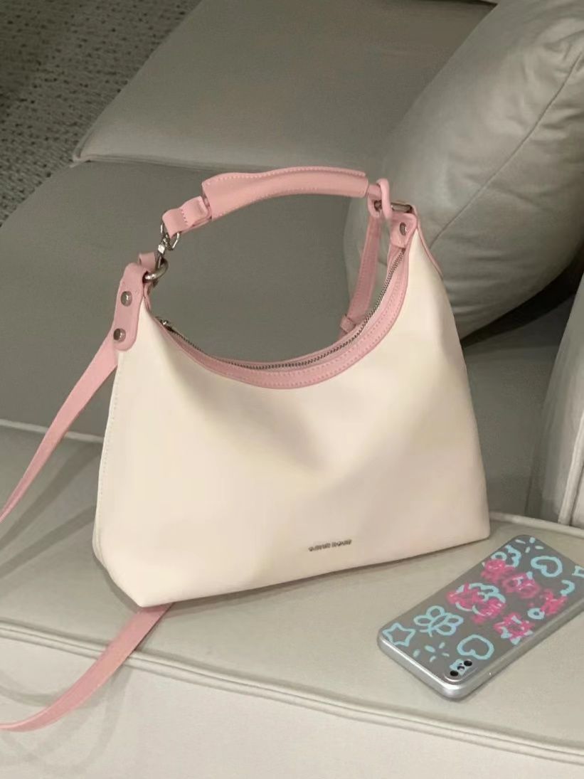 Large-capacity tote bag 2023 new high-end niche design pink commuter portable shoulder crossbody bag for women