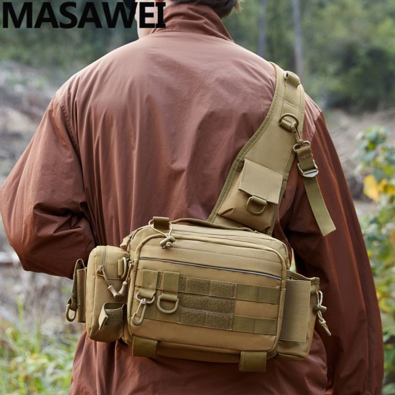 MASAWEI Crossbody Shoulder Backpack Rod Bag Integrated Backpack Fishing Gear Fishing Bag Luya Bag Multifunctional Waist Bag