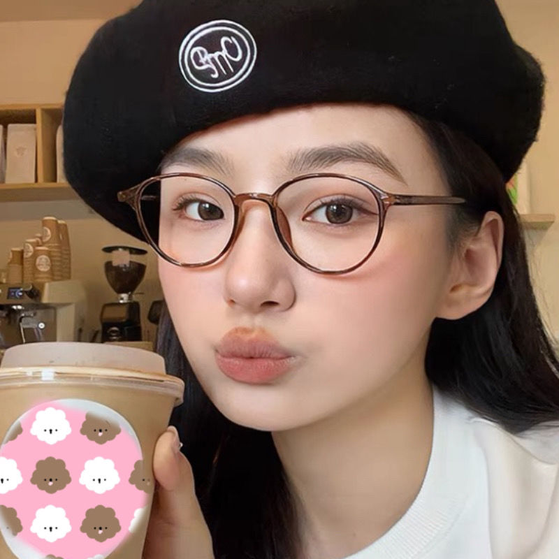 超輕素顏茶色眼鏡度數近視可配平光鏡神器素顏顯鏡架藍光眼睛