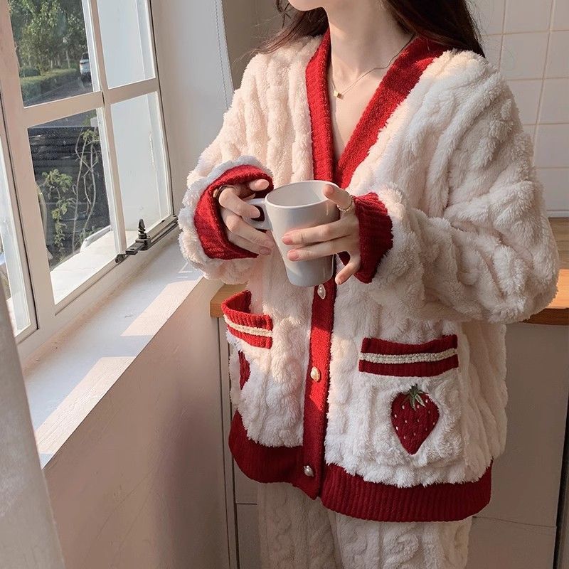 睡衣女冬季珊瑚絨2023年新款秋冬款高級感保暖公主風加厚家居服