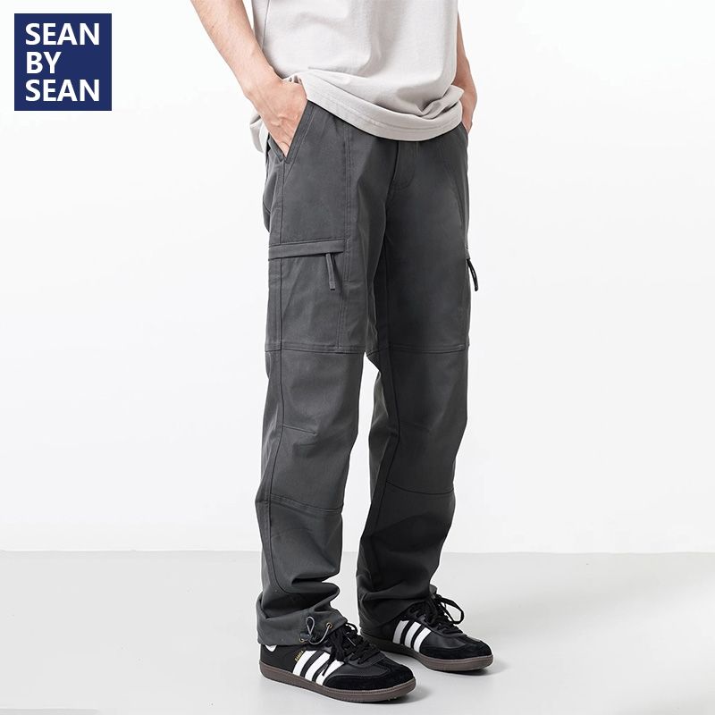 SEANBYSEAN美式戶外衝鋒褲子男防風防水寬鬆工裝vibe休閒運動褲潮