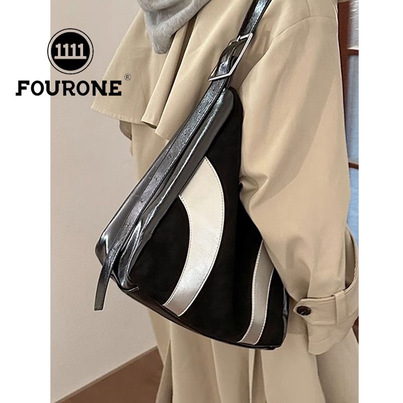 Maillard Hot Girl Style Black Knight Bag Women's New Trendy Fashion Niche Underarm Bag Versatile Tote Bag