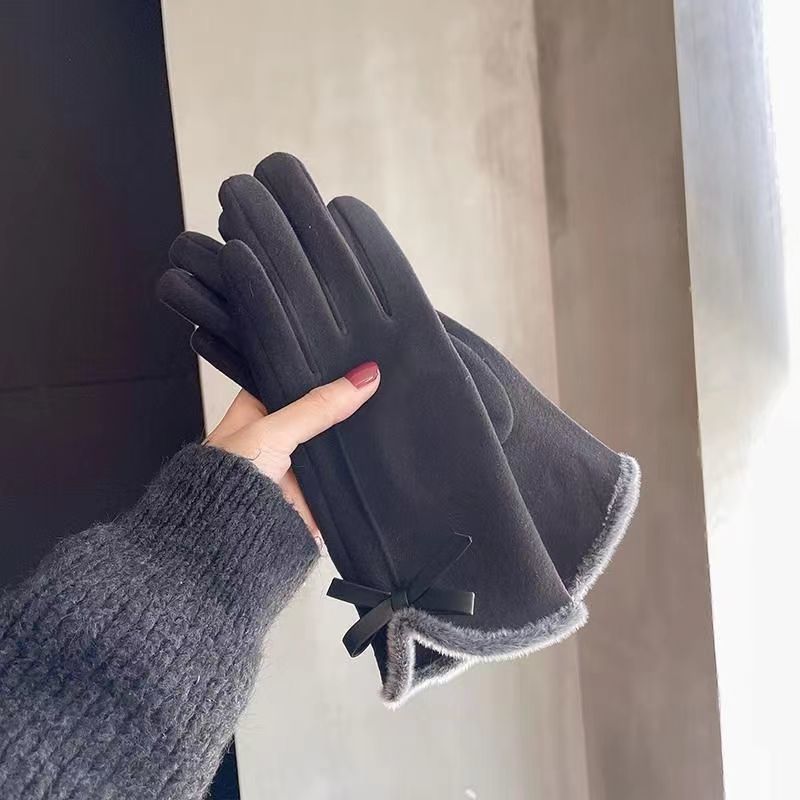 Nieuwe aanbevolen handschoenen voor wintervrouwen touchscreen rijden fietsen met verdikt fluweel en warme Koreaanse versie_voghion.com