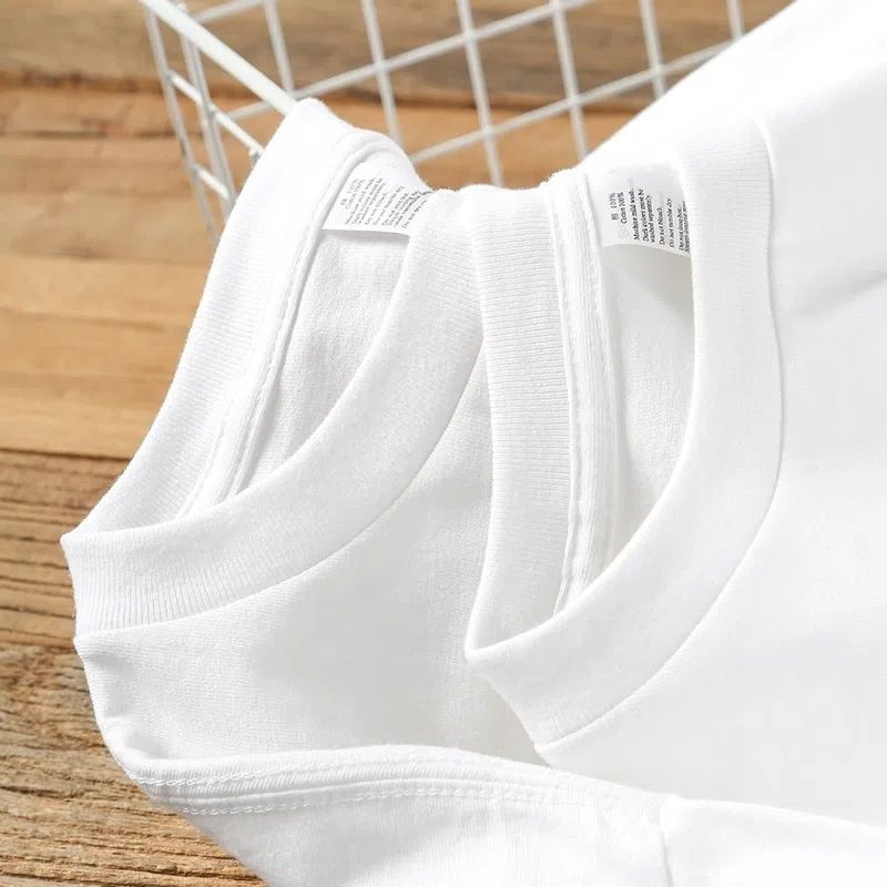 买一送一日系重磅100%纯棉长袖t恤男秋冬厚实纯白色美式打底衫ins