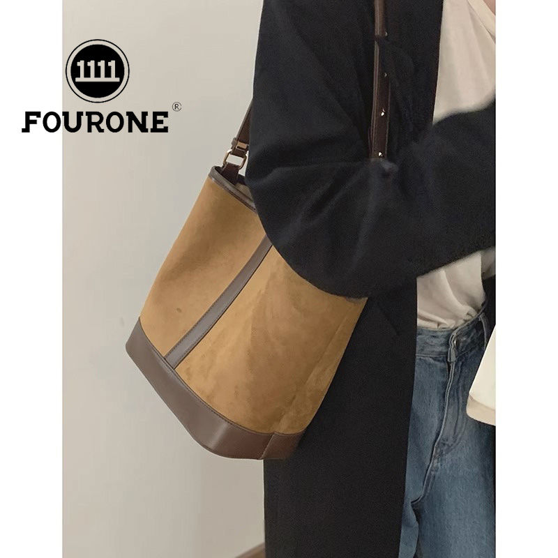 Retro Frosted Commuting Bag Women's New Trendy Korean Bucket Bag Versatile Large Capacity Shoulder Messenger Bag