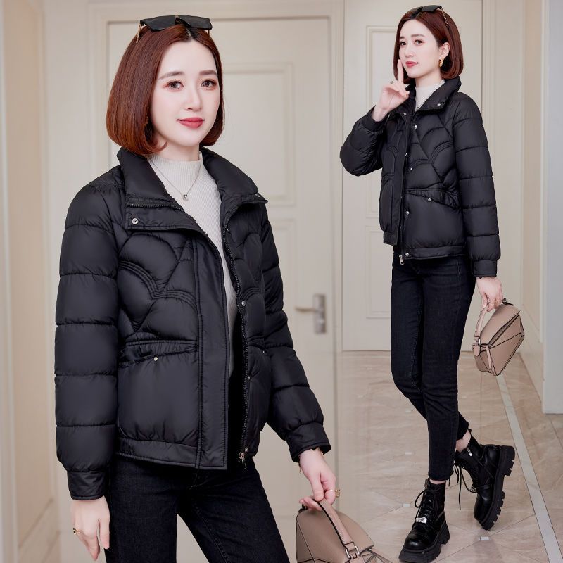 時尚爆款洋氣棉衣女冬季新款休閒百搭顯瘦修身外套棉服上衣女裝潮