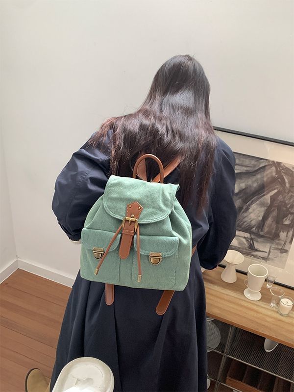 Autumn and winter retro bags for women 2023 new college student commuter backpack denim simple backpack trend