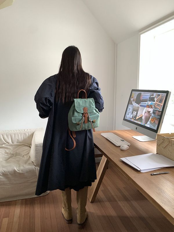 Autumn and winter retro bags for women 2023 new college student commuter backpack denim simple backpack trend