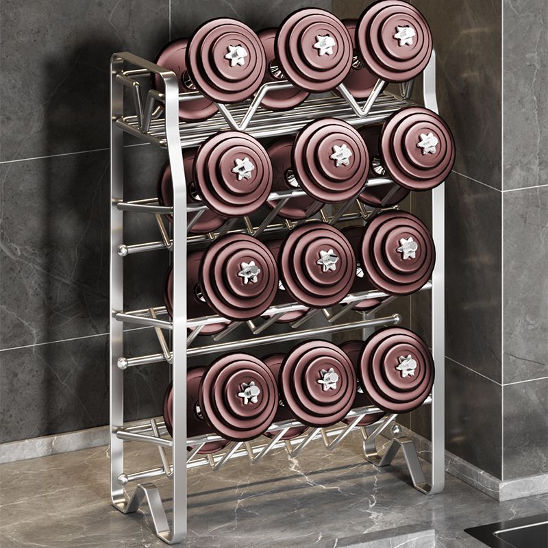 新款不锈钢多层斜放式置物架厨房收纳多功能调味用品台面式调料架