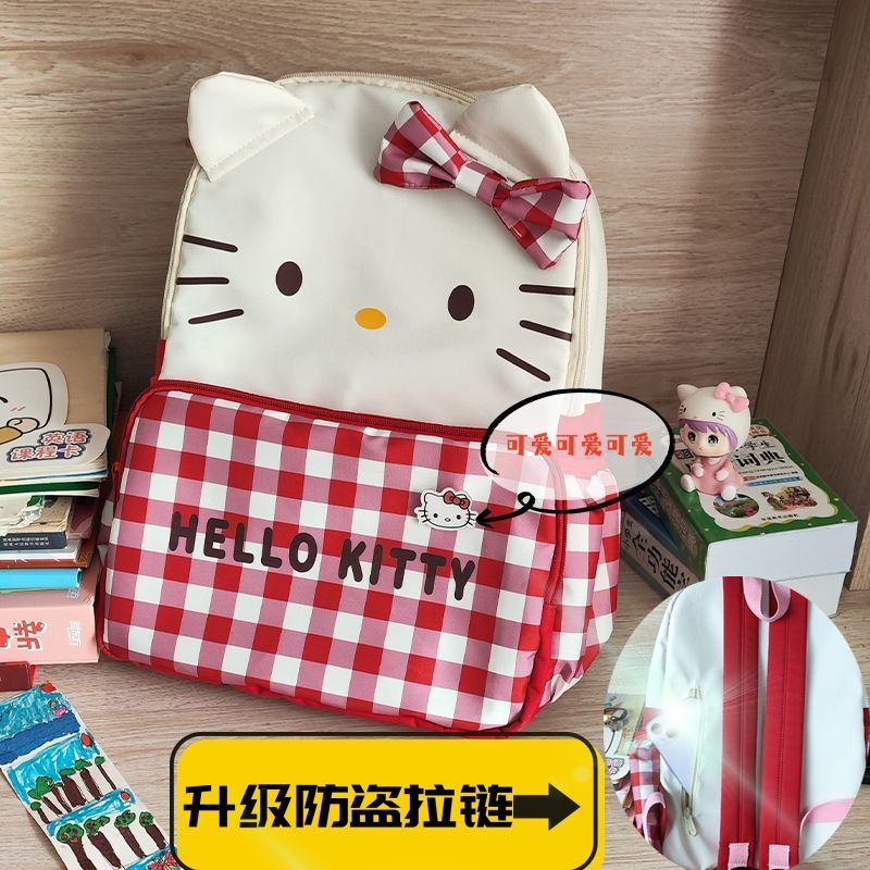 学院风学生哈喽hellokitty书包包kt凯蒂猫卡通皮质女生双肩小背包