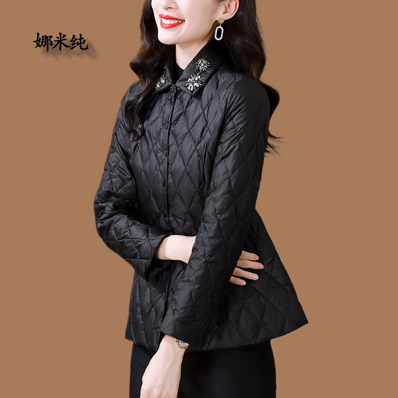 歐貨輕薄款襯衫羽絨棉服女2023秋冬顯瘦羽絨棉衣短款外套輕便棉服