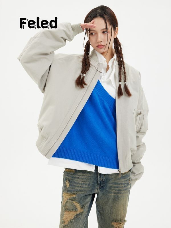 Feira Denton's new work jacket, men's and women's national fashion American retro baseball uniform, fashionable design top