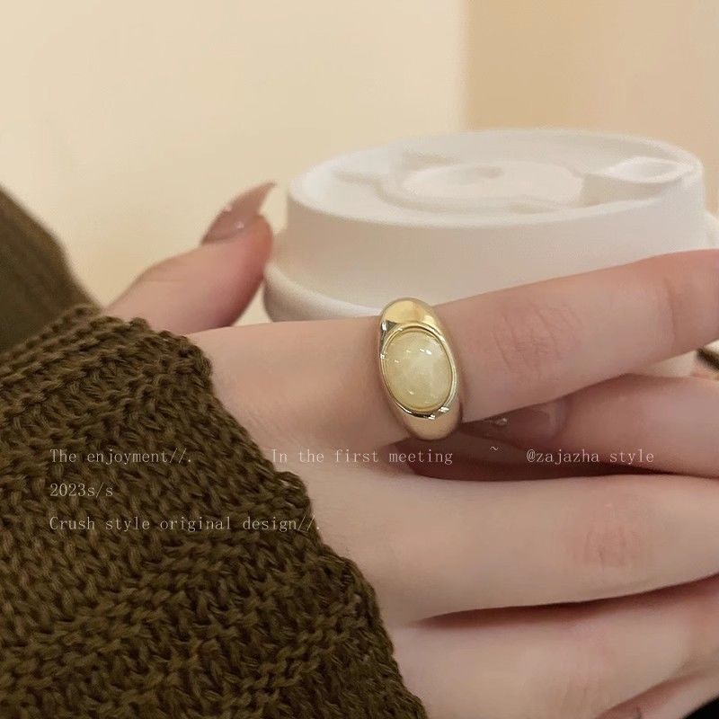 新中式开口戒指女生复古气质小众设计食指戒网红时尚个性闺蜜指环