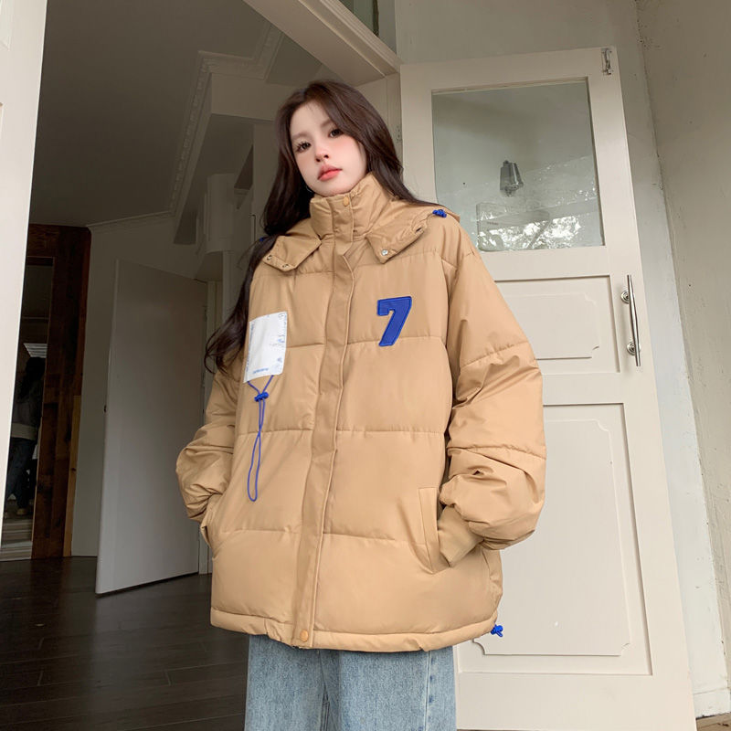 韓版ins加厚連帽棉服女冬季新款設計感慵懶風麵包服保暖寬鬆外套