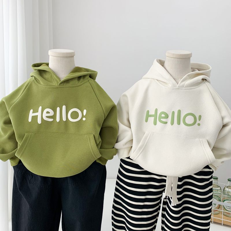 Boys and girls sweatshirts winter children's cotton coat hoodies baby Korean style casual middle-aged children's tops trendy