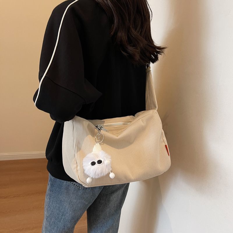 /Retro Armpit Bag Girl Hand Shoulder Bag Contrast Color Cute Large Capacity Student School Bag
