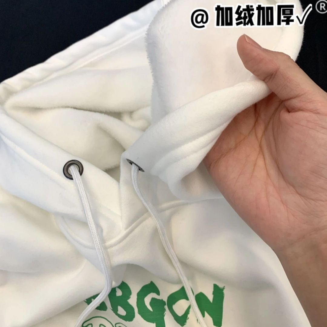 美式高街潮牌連帽衛衣女秋冬加絨加厚寬鬆oversize設計感減齡上衣