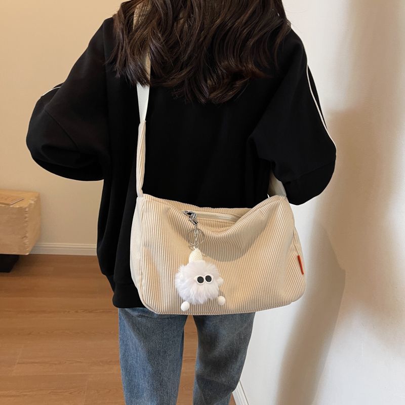 /Retro Armpit Bag Girl Hand Shoulder Bag Contrast Color Cute Large Capacity Student School Bag