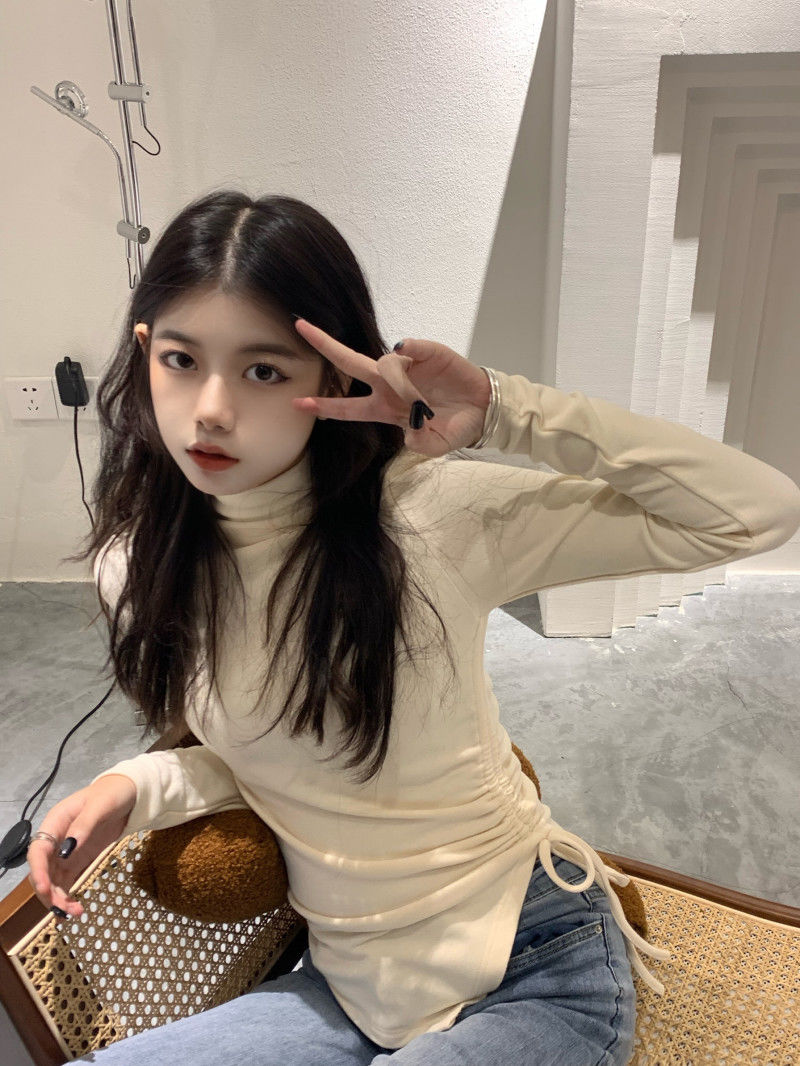 美拉德大碼高領打底衫女春秋冬高檔內搭小衫修身顯瘦上衣ins百搭