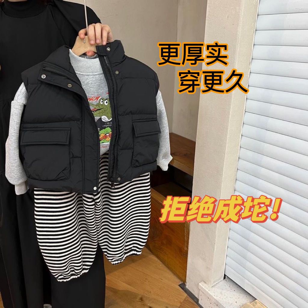 男童女孩韓版棉馬甲新款外穿洋氣潮酷帥氣保暖寶寶背心外套冬款