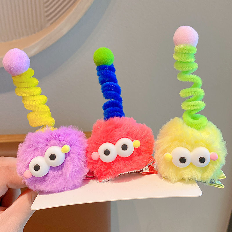 Children's cute briquettes twist stick hairpin antenna ugly doll dopamine little girl hairpin hair ball funny hair accessories