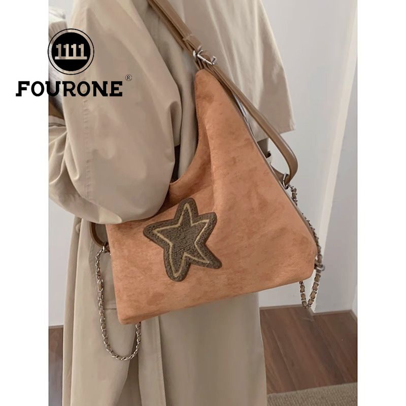 Buckskin velvet tote bag for women, new trendy Korean backpack, versatile large-capacity shoulder bag