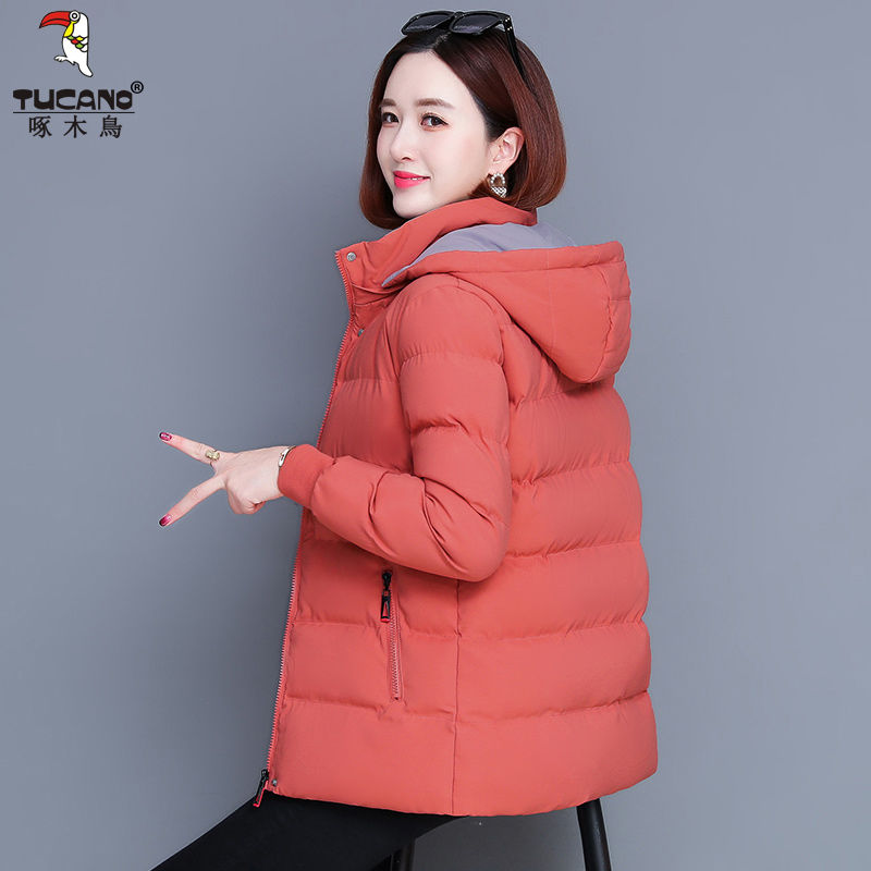 2023保暖羽絨棉服女款冬季2023新款時尚寬鬆加絨加厚連帽百搭外套