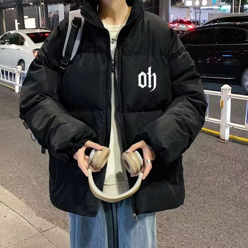 防水棉衣秋冬季外套潮牌加厚男女生棉襖寬鬆休閒立領麵包棉服ins