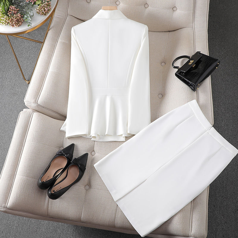 Professional attire, goddess style long-sleeved suit, women's fashionable hotel annual meeting jewelry store sales department work clothes