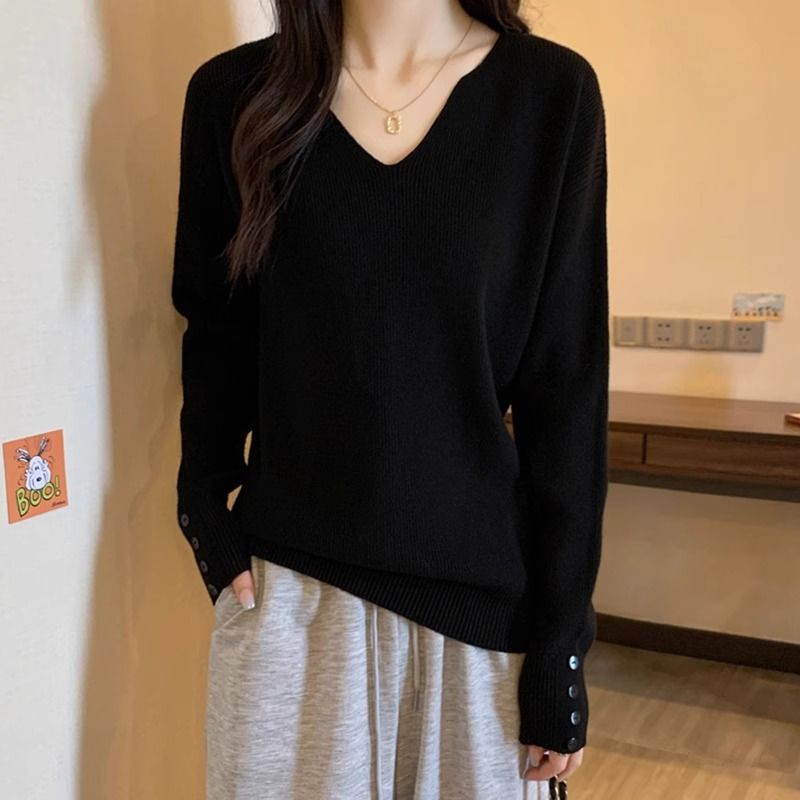 大碼女裝遮肚子慵懶風寬鬆毛衣打底衫胖妹妹韓版百搭顯瘦長袖上衣