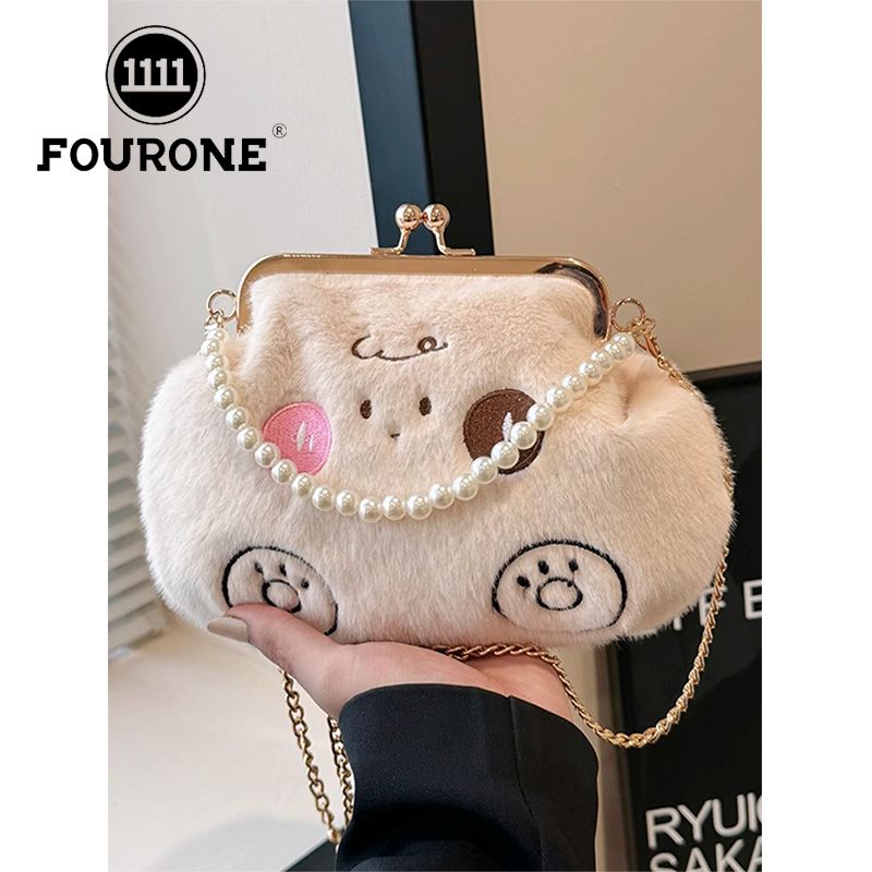This year's popular small bag for women is versatile, new plush velvet crossbody bag, high-end plush dumpling bag